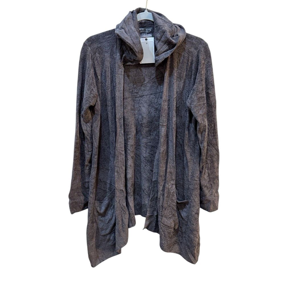 Barefoot Dreams - Cozychic Ultra Lite Hooded Seashore Cardigan - Gray Size Small